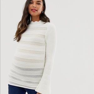 ASOS Maternity flared sleeve stitch detail jumper